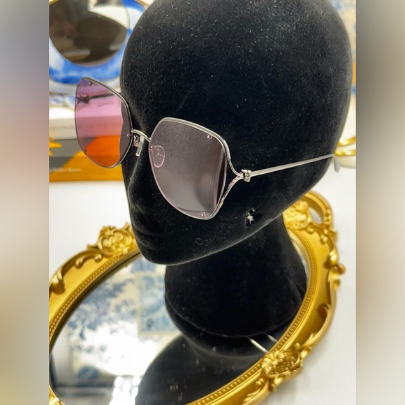 🆕 ALEXANDER MCQUEEN 🧿 NWOT AM0366S 003 Wire Rimmed Butterfly Shaped Glasses - Picture 6 of 16